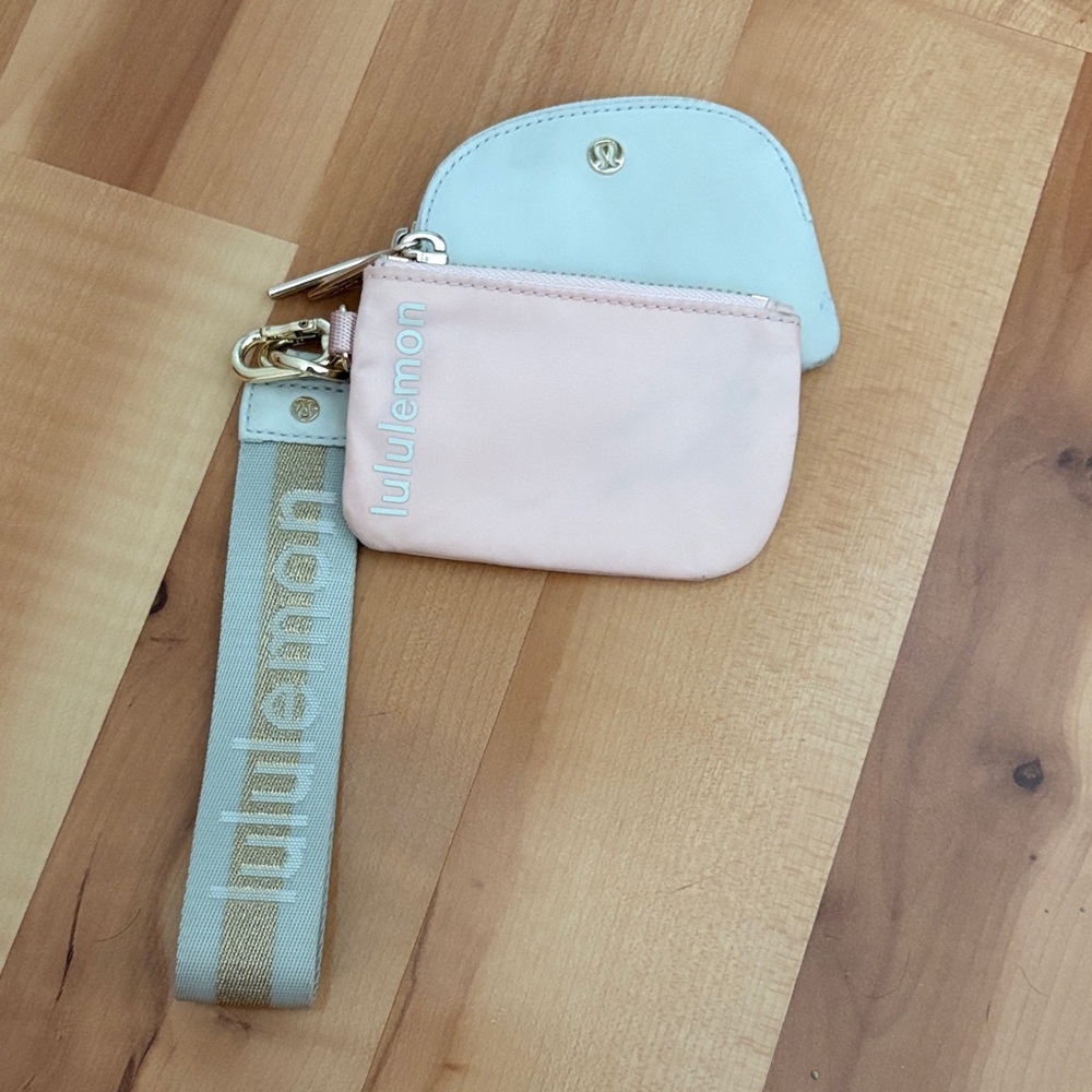 Lululemon Pink and Gray Wristlet